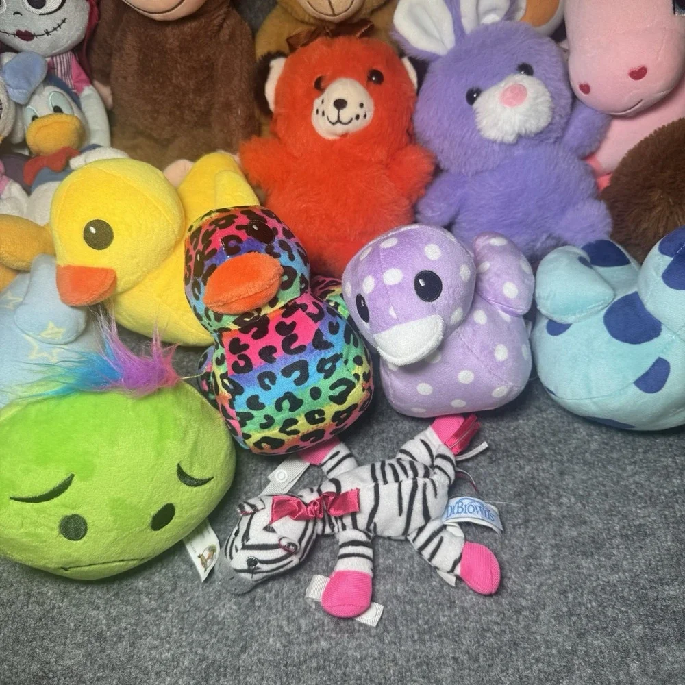 Mixed Plush 24 pc Lot Disney Character Plush Stuffed Animals Bears, Ducks Mixed